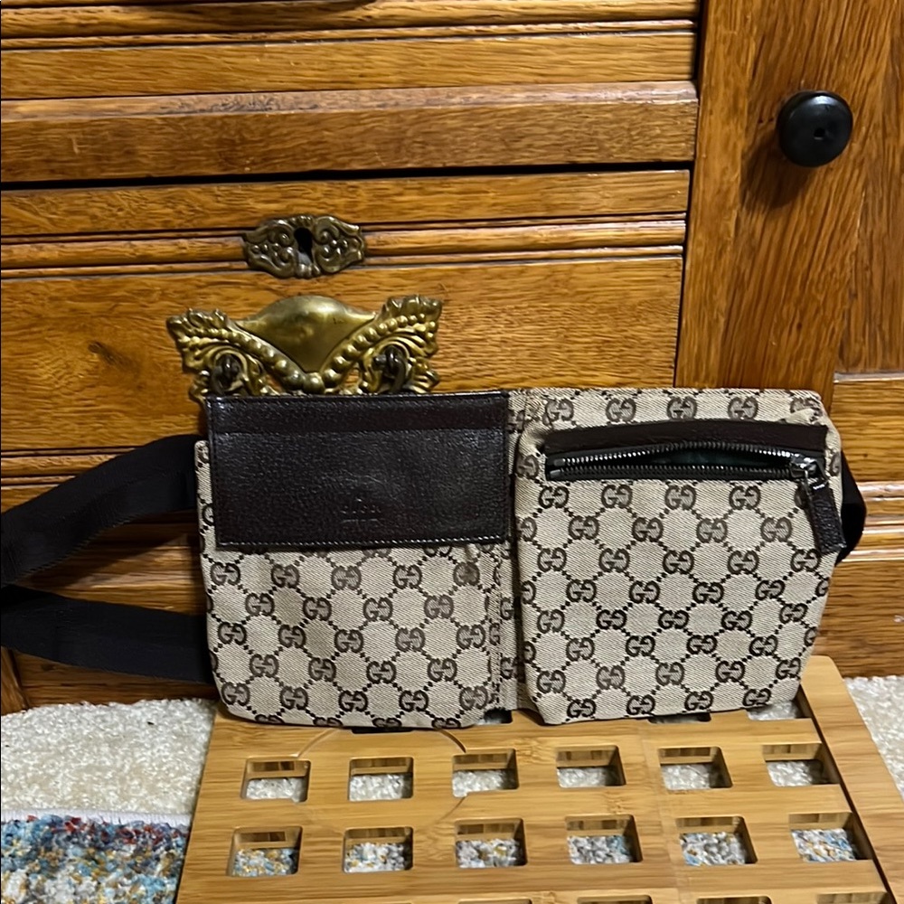 Gucci Beige and Brown Belt Bag